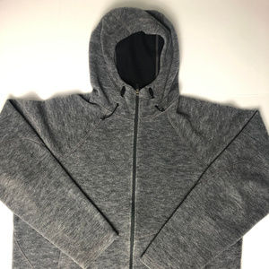 REI Mens Fleece Full Zip Sweater Grey XL